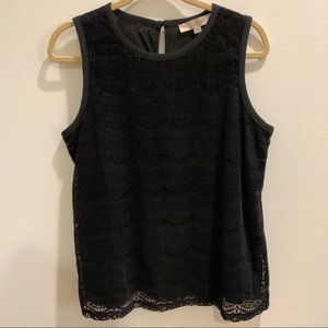 LOFT Black Lace Tank Top in M (New Without Tags)